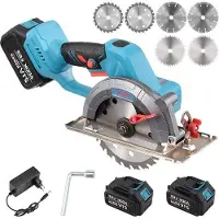OEM Scie circulaire sans fil 20 V, 1 080 tr/min - profondeur de coupe maximale 40 mm - scie circulaire portative avec chargeur de batterie et fonction de charge rapide