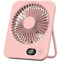 Zimilo Ventilateur portable , ventilateur à main 3 en 1, orientable à 180°, 5 vitesses, rechargeable par USB, grande autonomie, rose