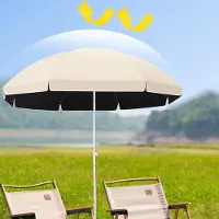 OEM Parasol de plage rond et portable de 6 pieds avec protection UV et 8 baleines (kaki, 240 cm)