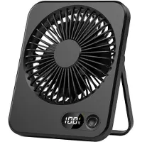 Zimilo Ventilateur portable , ventilateur à main 3 en 1, orientable à 180°, 5 vitesses, rechargeable par USB, grande autonomie, noir