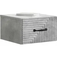 Syfax Table de chevet murale gris béton 34,5 x 33 x 20 cm