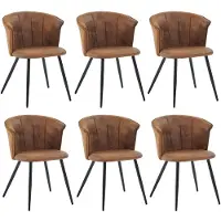 Meubles Cosy : lot de 6 fauteuils de salle à manger de style industriel en simili-suède – DONCIC