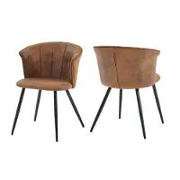 Meubles Cosy : lot de 2 fauteuils de salle à manger de style industriel en simili-suède – DONCIC