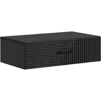 Syfax Table d'appoint murale noire 59 x 34,5 x 17 cm