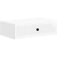 Syfax Table d'appoint murale, blanc brillant, 59 x 34,5 x 17 cm