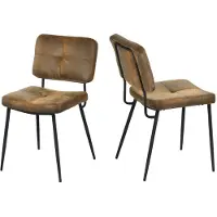 Meubles Cosy : lot de 2 chaises de salle à manger de style industriel en simili-suède – KAROMI
