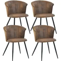 Meubles Cosy : lot de 4 fauteuils de salle à manger de style industriel en simili-suède – DONCIC