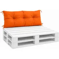 VBChome Coussin pour palettes pour palettes Euro, mobilier, support de palette, jardin, balcon, 12 couleurs, rembourrage en flocons de mousse, coussin de dossier 120 x 40 cm, orange