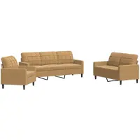 Syfax Ensemble de canapés 3 pcs avec coussins Marron Velours
