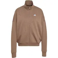 Adidas 3 stripes Femme - Vestes Zippees, Marron - Taille L (42-44) - Jersey de coton