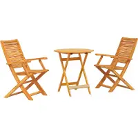 vidaXL Ensemble bistrot pliant 3 pièces Marron Bois massif d'acacia