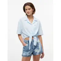Tommy Hilfiger Chemisier 'Crinkle Front Short Sleeve' bleu clair