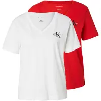 Calvin Klein Jeans T-shirt 'Monologo T' rouge clair / noir / blanc