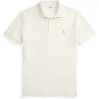 Ralph Lauren pour homme. 710941439521 Polo en piqué stretch Custom Slim Fit blanc crème (S), Casuel, Coton, Manche courte