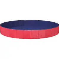 vidaXL Piscine Pour Chien Rouge Ø300 X 38 Cm Pvc Épais