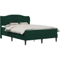 Syfax Cadre de lit avec tête de lit Vert foncé 140 x 200 cm Velours