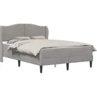 Syfax Cadre de lit avec tête de lit Gris clair 160 x 200 cm Velours