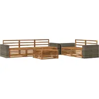 vidaXL Ensemble de salon de jardin 6 pièces en bois d'acacia massif, finition naturelle