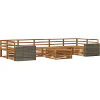 vidaXL Ensemble de salon de jardin 8 pièces en bois d'acacia massif, finition naturelle
