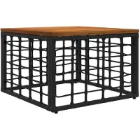 vidaXL Table de jardin noire et naturelle 55 x 55 x 37 cm