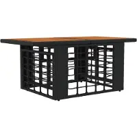 vidaXL Table de jardin relevable, noire et couleur bois, 100 x 55 x 37 cm