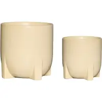Hubsch Lot de 2 pots de fleurs - Jaune