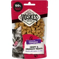 Voskes Crispy & Crunchy au poulet et herbe à chats friandises pour chat (60 g)