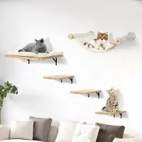 OEM Ensemble de mur d'escalade pour chats avec barrières en bois et tapis d'escalade