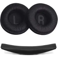 OEM Pour les casques JBL T450 BT, T500 BT et JR300 : coussinets en cuir souples et confortables, avec rembourrage et isolation phonique, noir
