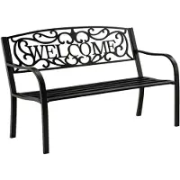 Lean 29322 Banc de jardin en métal 127 × 61 × 87 cm, noir