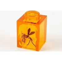 LEGO : 15x Stein 1x1, transparent-orange, 'Moskito et Bernstein'