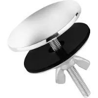 OEM Cache pour robinet de cuisine, cache en acier inoxydable de 5 cm, joint anti-fuites pour robinet de cuisine (lot de deux, argent)