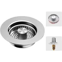OEM Évacuation de cuisine - Buse en cuivre - Robinetterie d'évacuation de cuisine - Robinet d'évacuation et bouchon - Inoxydable, pour les cheveux et les résidus alimentaires