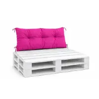VBChome Coussin pour palette pour palettes Euro, mobilier, support de palette, jardin, balcon, 12 couleurs, rembourrage en flocons de mousse, coussin de dossier 120 x 40 cm, rose