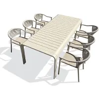 DCB Groupe Ensemble repas de jardin en aluminium 6 places