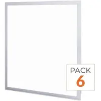 Silamp Pack de 6 - Panneau LED 60x60 40W Blanc - Blanc Neutre 4000K - 5500K