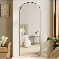 OEM Grand miroir de salle de bain noir, de dimensions 160 x 50 cm, avec fixation standard et possibilité de fixation murale