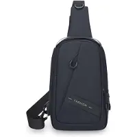OEM Sac multifonctionnel pour homme en PU, grande capacité, bandoulière simple, pour les activités de plein air, le quotidien, le sport, l'équitation, sac à bandoulière, bleu foncé