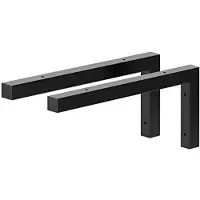 OEM 2 consoles de lavabo en acier de 40 cm, profilé en L, noir mat, pour lavabo