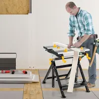 Northio Table de travail pliante avec 8 pinces mobiles et 7 niveaux de hauteur Capacité de charge de 100 kg
