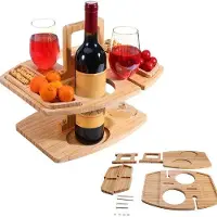 OEM Table de pique-nique pliante pour le vin avec récipient en verre – Idéale pour le camping, la plage et le parc