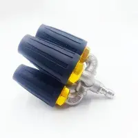 OEM Lance à eau haute pression avec buse rotative en alliage d'aluminium et raccord d'eau à quatre voies en acier inoxydable (noir)
