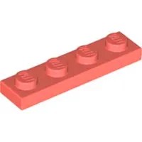 LEGO : 50 Stück Platte 1x4 in Korallenrot