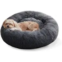 OEM Coussin pour petits chiens, lit lavable pour chien, coussin pour chien, lit pour chien, coussin de couchage pour chiens, 60 cm, gris foncé