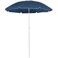 Syfax Parasol de jardin avec mât en acier bleu 180 cm