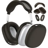 OEM Protection 3-en-1 en silicone pour écouteurs - Embouts anti-rayures - Cache-oreilles - Bandeau - Protection en silicone - Noir - Lot de trois pièces