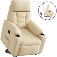 Syfax Fauteuil inclinable Crème Tissu