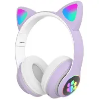 OEM Casque pour enfants - casque sans fil circum-auriculaire - casque Bluetooth - microphone intra-auriculaire - avec lumière - rose