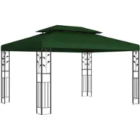 Syfax Pavillon 3,97 x 2,96 x 2,68 m Vert Polyester et Acier