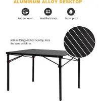 OEM Table de camping en aluminium pour 4 à 6 personnes, capacité de charge jusqu'à 80 kg, 107 × 70 × 70 cm